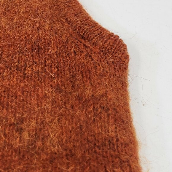 World Famous Botoner Vintage Button Up Vest Orange Mohair / Wool Size 38 (8) - Picture 5 of 9